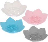 4 stuks zeepbakje siliconen bloemvormige zeepdrain houder met afdruipschaal zeephouder antislip voor badkamer keuken douche
