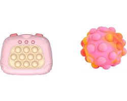 Quick Push Pop-it Game Controller - Motoriek Speelgoed Voor Volwassenen en Kinderen - Puzzelspel Concentratie en Reflexen Verbeteren - Anti Stress Fidget Pop-it Speelgoed | Roze