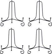 Luft - Bordenstandaard 4 stuks - Zwart - Borden tot 27cm hoog - Elegant design - Bordenrek - Borden display standaard - Bordenhouder - Voor sierborden - Bordenhanger