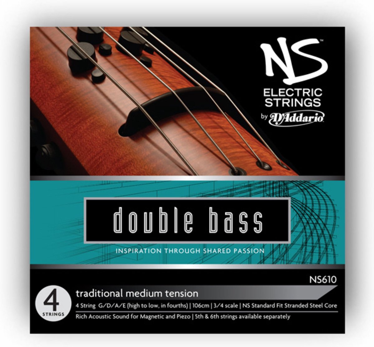 D'Addario NS610 E-Traditional bas set 3/4 Scale, Medium Tension - Snarenset voor 4-string basgitaar