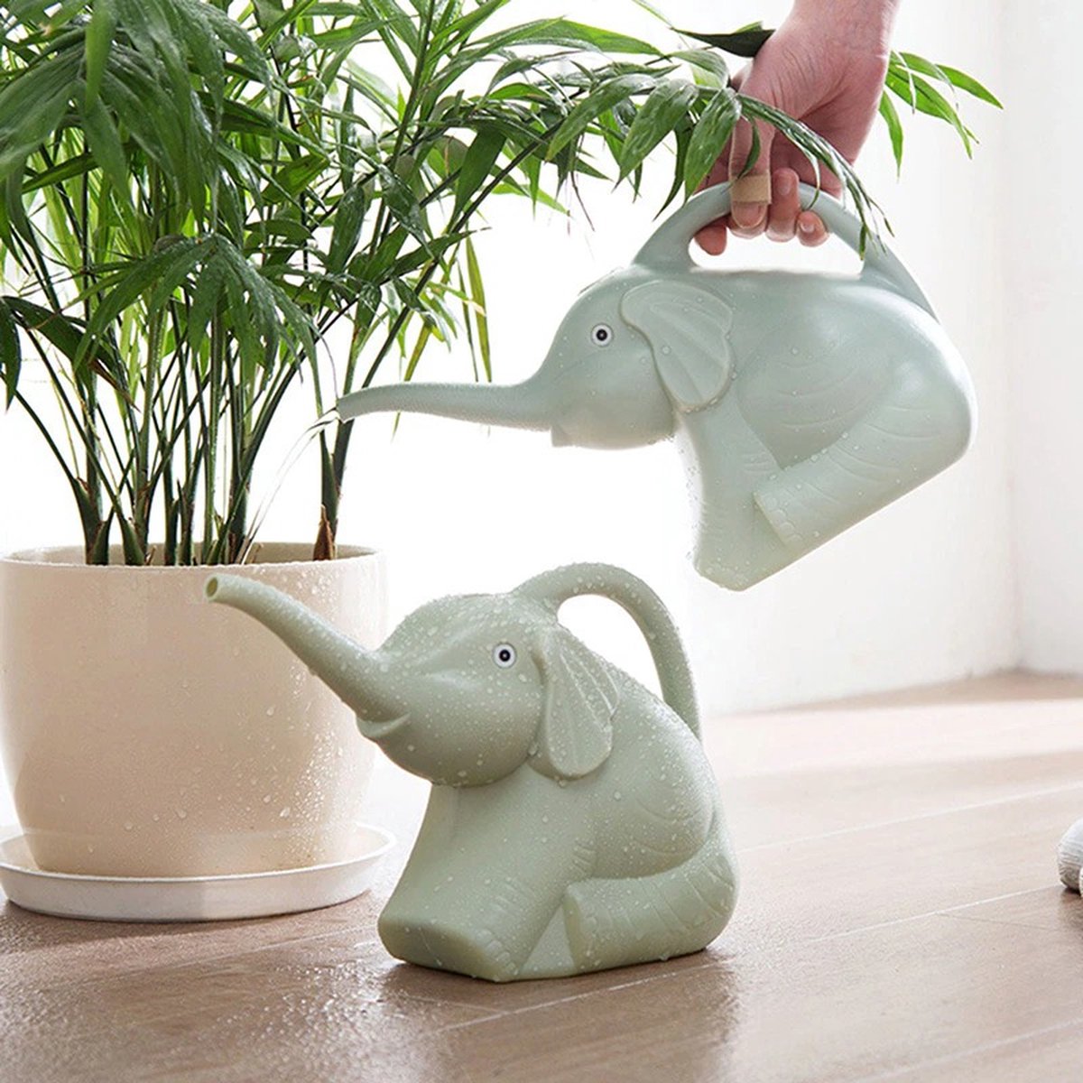 Narimano® 2L Plastic Olifant Gieter, Schattig Dier Gieter Met Lange Mond, Lange Neus Olifant Gieter Tuinieren Waterkoker
