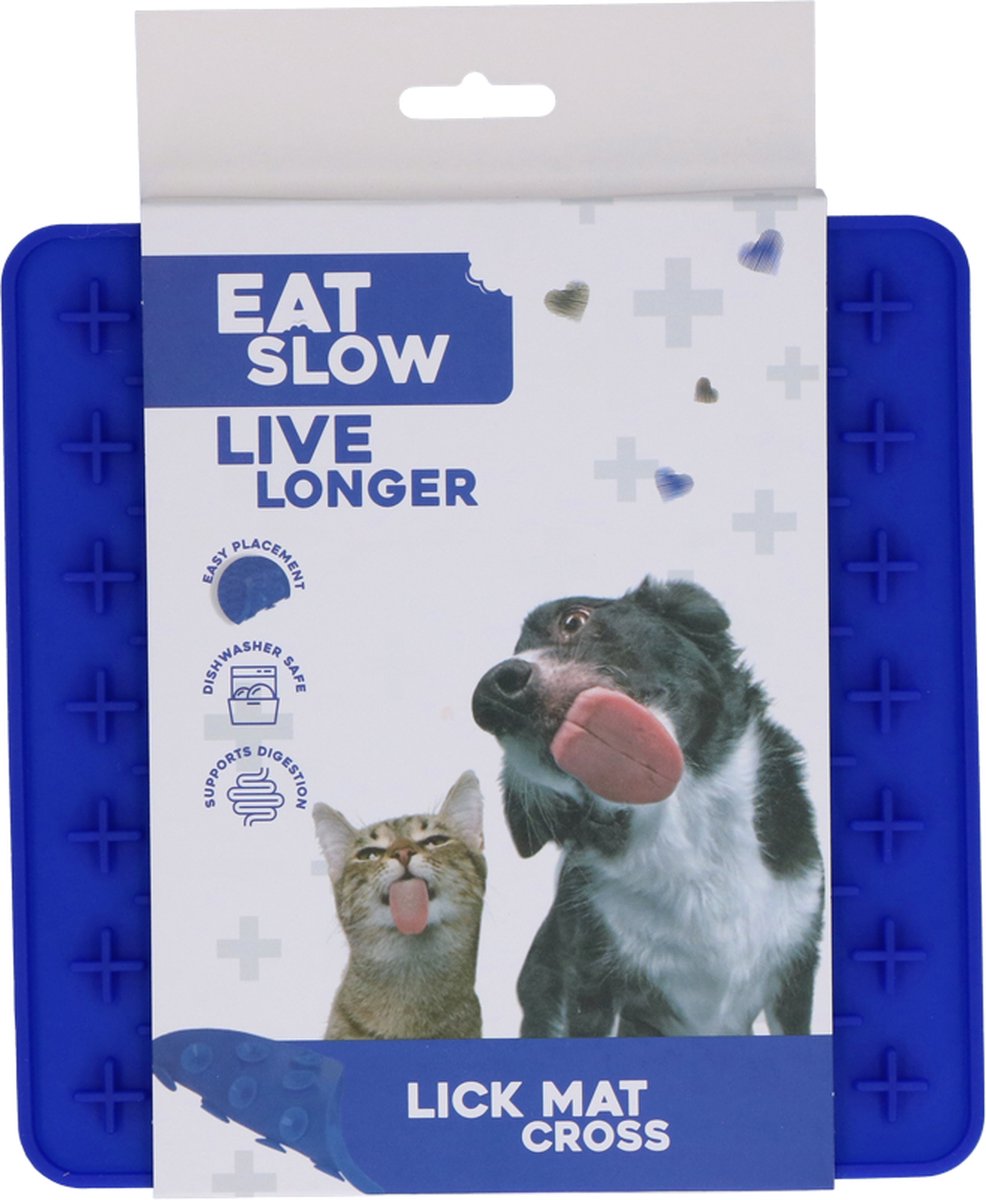 Bol.com Eat Slow Live Longer Likmat Kruisjes – 19 x 19 cm - Vierkant – Snuffelmat – Anti-schrok Mat – Slowfeeder – Afleiding – H... aanbieding