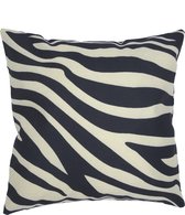 Kussenhoes Zebra Big Stripes | Strepen | Dierenprint | Zwart/Beige | 45 x 45 cm | Exclusief binnenkussen