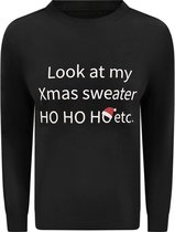 Kersttrui Look At My Xmas Sweater Zwart - Heren