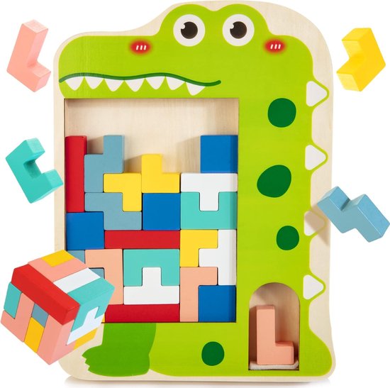 Puzzle Tangram pour Enfants et Adultes - En bois - Jouets créatifs et Éducatif - Durable et sûr