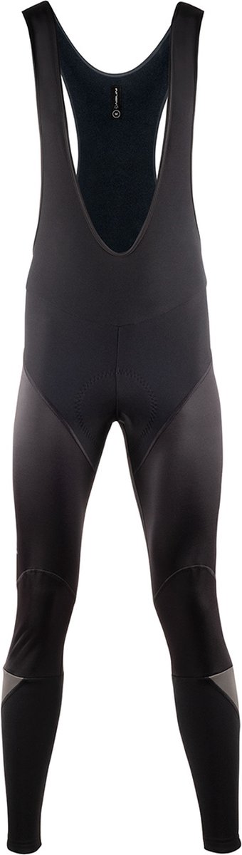Nalini - Heren - Fietsbroek lang met Bretels - Winter Fietsbroek met Zeem - Thermo Wielrenbroek - Zwart - ROAD WIND BIB TIGHT - XXL