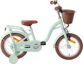 AMIGO Fairy Vélo pour enfants - Vélo pour filles 14 pouces - Avec frein à rétropédalage - Avec Roues d'entraînement - Vert menthe