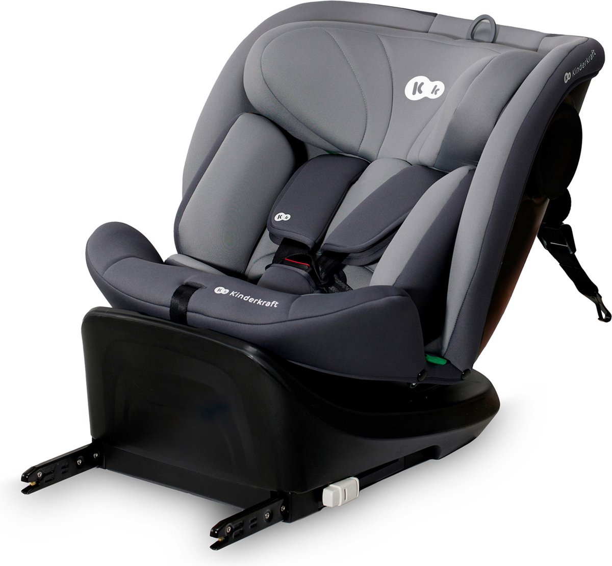Kinderkraft I-GROW I-SIZE - Autostoeltje - 40-150 cm - 0-36 kg - 360 draaien - met Isofix - afstelbare hoofdsteun - 12 verstelniveaus - Eenvoudig te reinigen - Groep 0/1/2/3 - Tot 12 jaar - Grijs