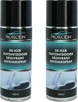 Protecton Ruitenontdooier spray - 2x - voor auto - 400 ml - antivries sprays - winter/vorst/bevriezen