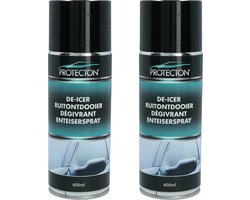 Protecton Ruitenontdooier spray - 2x - voor auto - 400 ml - antivries sprays - winter/vorst/bevriezen