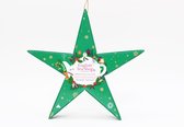 English Tea Shop - Biologische thee - Kerstster groen - Kerstgeschenk - Kerstboom cadeau - Ophangbaar - 6 piramidezakjes