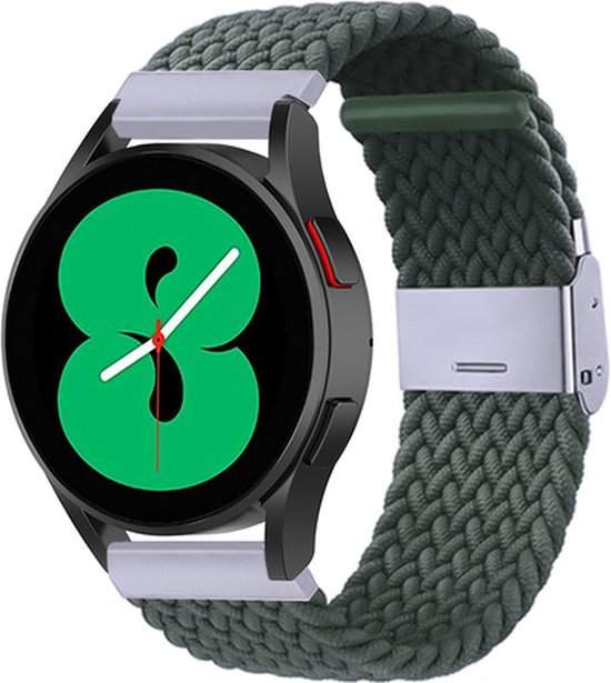 By Qubix 20mm - Braided nylon bandje - Donkergroen - Geschikt voor Huawei watch GT 2 (42mm) - Huawei watch GT 3 (42mm) - Huawei watch GT 3 Pro (43mm)