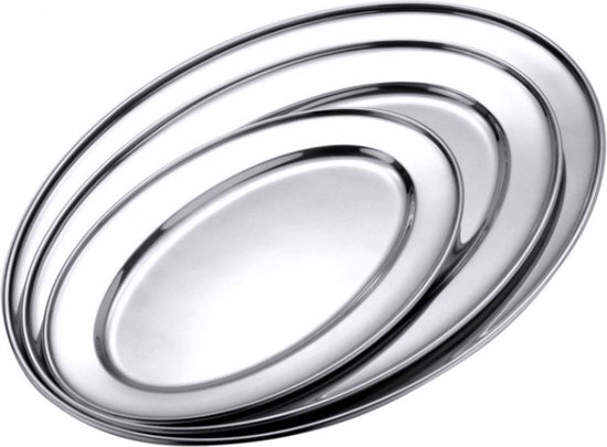 Ensemble de Plats de présentation 3 pièces en acier inoxydable