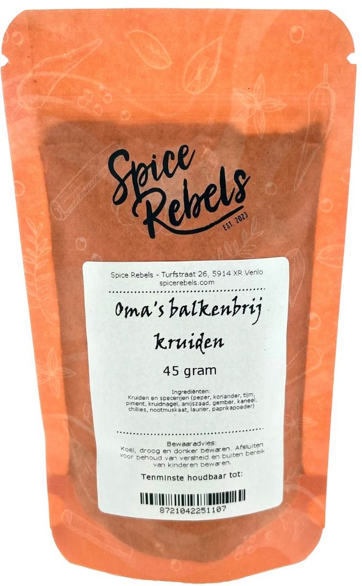 Goedkoopste Spice Rebels - Oma's balkenbrij kruiden - zak 45 gram