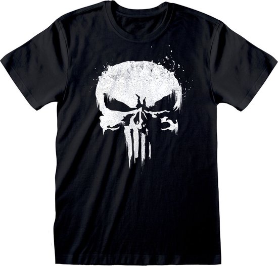 T-Shirt met Korte Mouwen Marvel Logo Zwart Uniseks - L