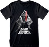 T-Shirt met Korte Mouwen Star Wars Galaxy Portal Zwart Uniseks - M