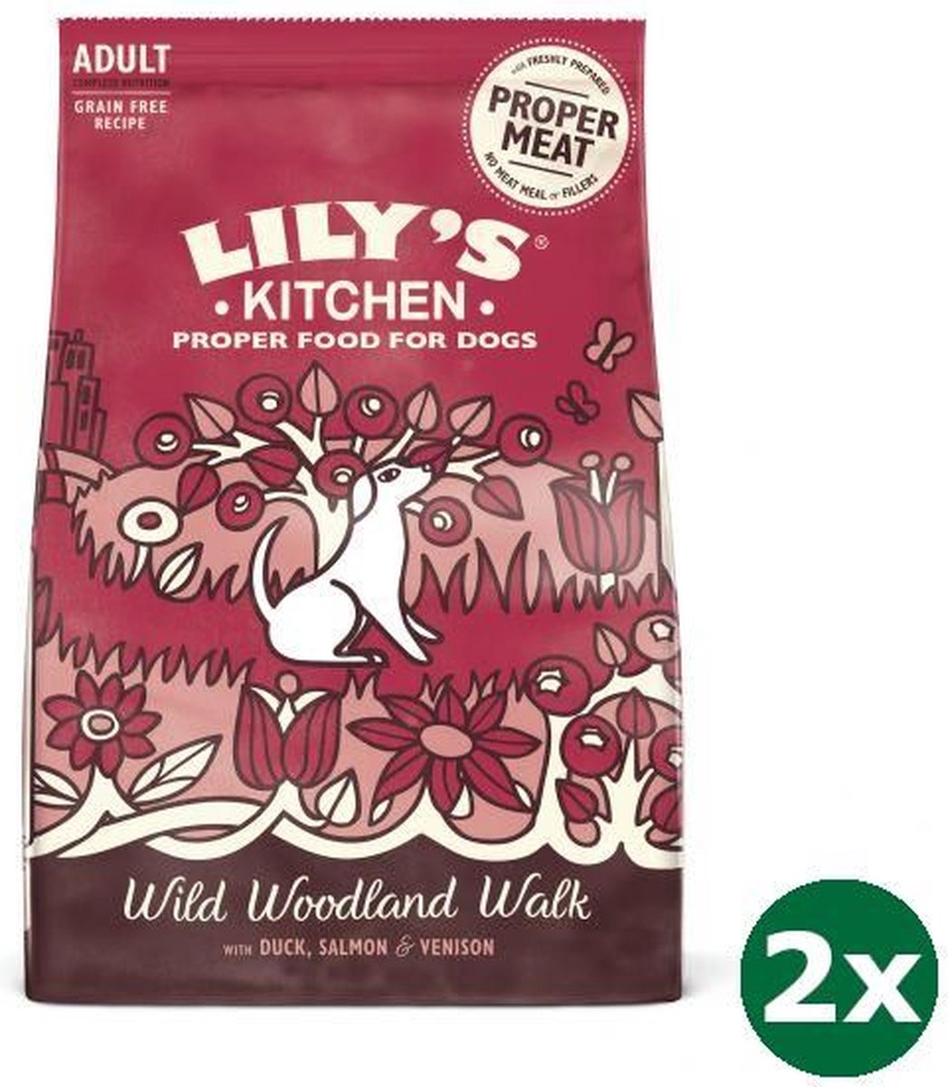 Lily's Kitchen 2x12 kg Lily's kitchen wild woodland walk duck / salmon / venison hondenvoer