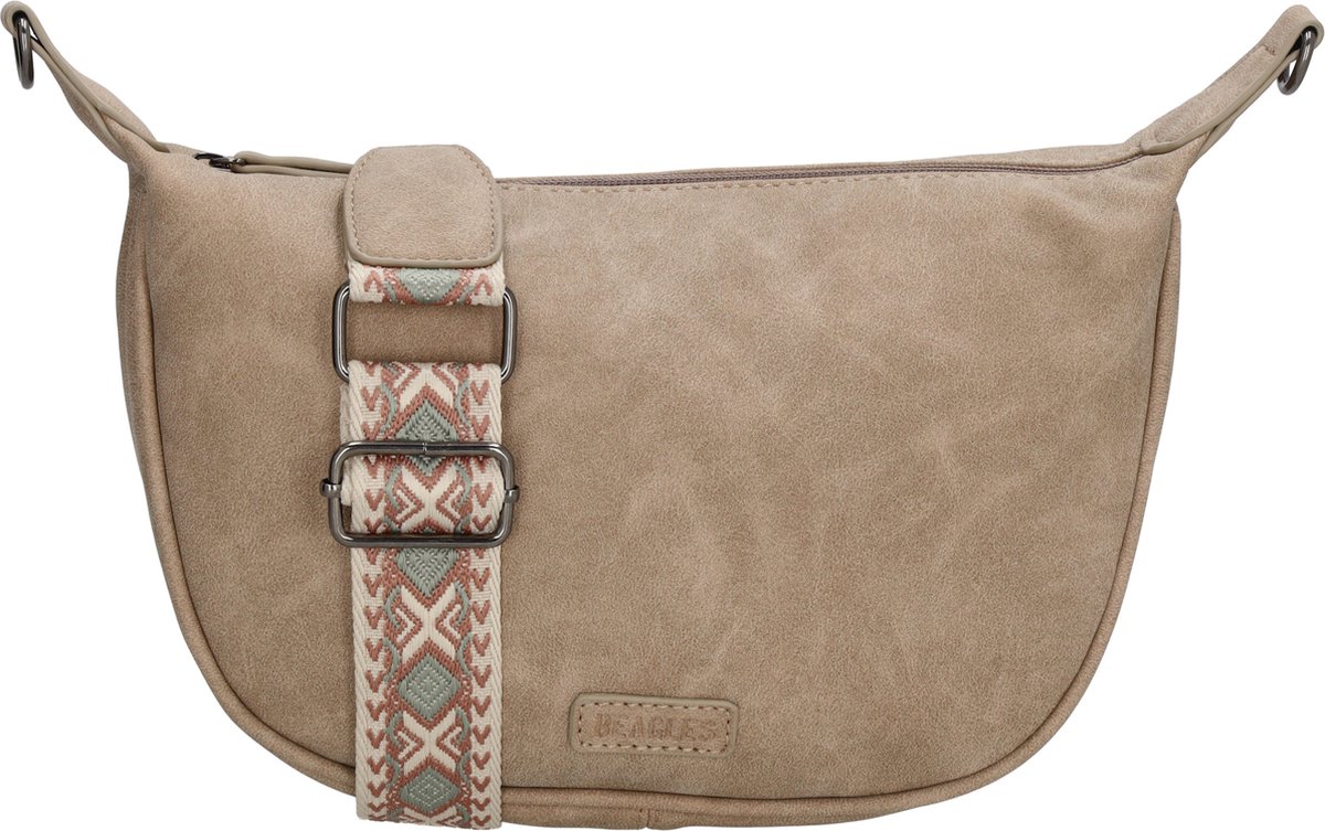 Beagles Malaga Crossbody Schoudertas - Trendy Schouderband - Lichttaupe