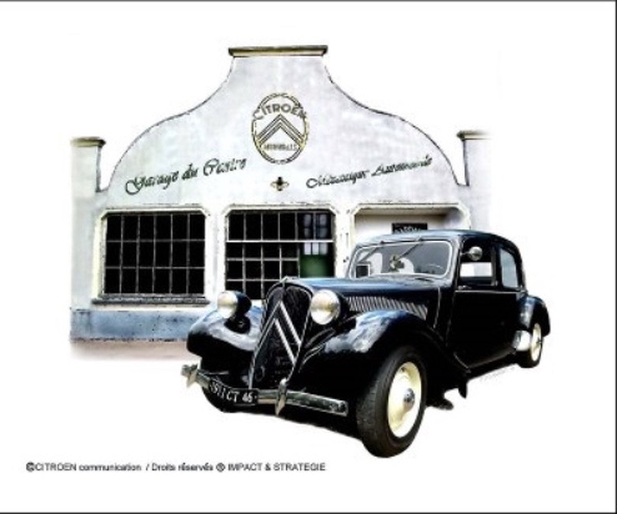 metalen reclamebord Citroen Traction garage 20 x 30 cm