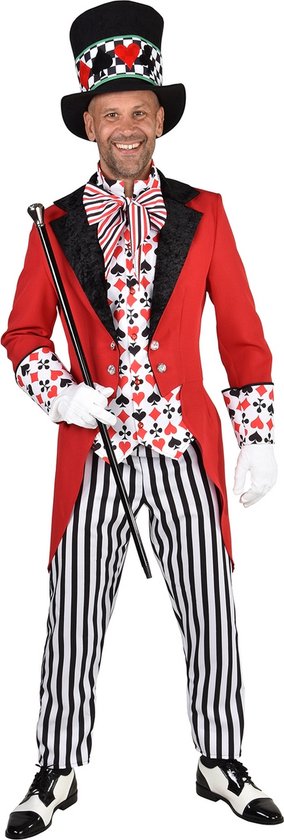 Magic By Freddy's - Casino Kostuum - Spin To Win Jack Pot Man - Rood - XXL - Carnavalskleding - Verkleedkleding