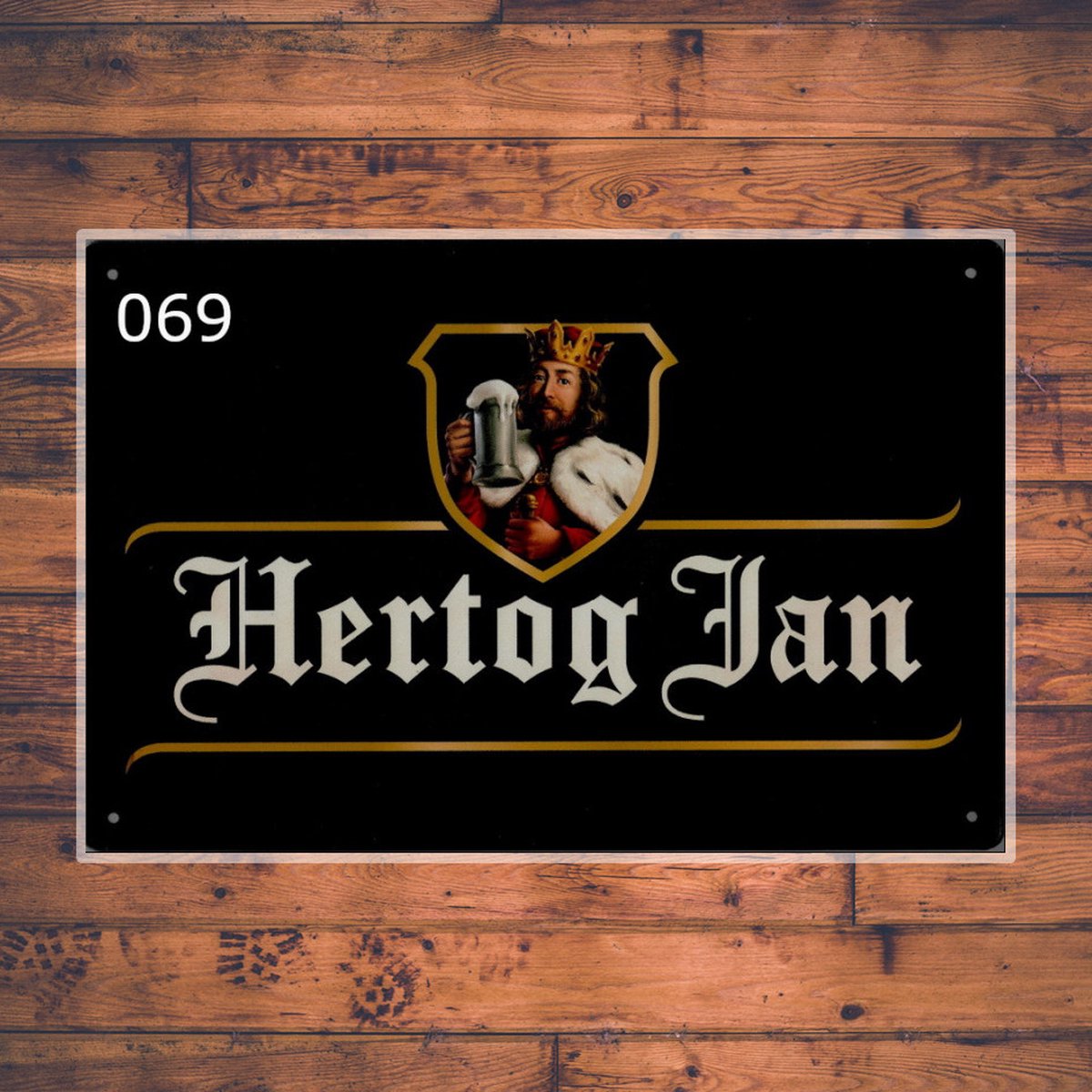 Wandbordje Hertog jan zwart logo