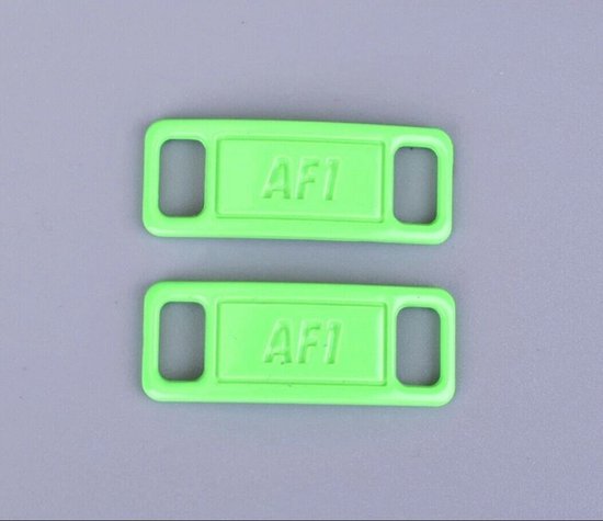 Étiquettes de baskets AF1 vert fluo| Métal | Accessoires pour chaussures - Lacets