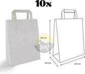 KURTT - Sac en papier / sacs en papier 22+10x28cm - blanc, 10 pièces