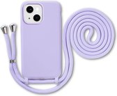 Étui Armordrop avec cordon adapté pour iPhone 14 Plus - Étui en Siliconen avec cordon - Violet