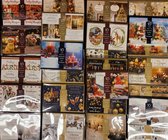 50 Luxe Kerst -en nieuwjaarskaarten met enveloppen - Serie A - Wenskaarten - gevouwen kaarten - 10 verschillende designs / plaatjes - voordeelverpakking