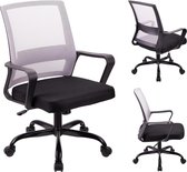 Verstelbare bureaustoel ergonomische mesh draaistoel bureaustoel lendensteun in hoogte verstelbaar 360° draaibare schommelfunctie mesh rugleuning, geschikt voor thuiskantoor