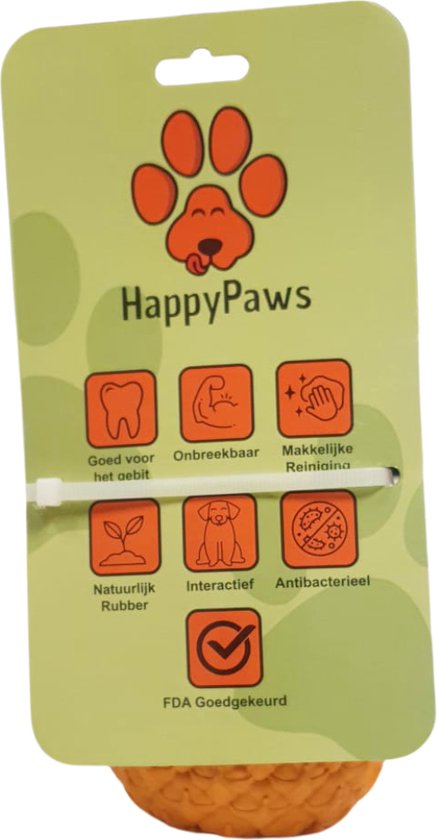 HappyPaws - Oersterk Hondenspeelgoed - Anna de Ananas - Honden speelgoed geschikt voor middelgrote tot grote honden - Maat L - HappyPaws
