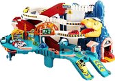Speelgoed Racebaan - Dinosaurus Thema - Berg - Speelgoed - Kinderen - 8x Raceauto's