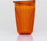 HuskeeRenew & Lid - Tasse à café refermable à Go - Grande - 12oz/36cl - Oranje Transparent