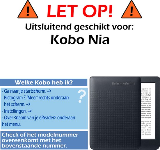 Hoesje Geschikt voor Kobo Nia Hoes Book Case - Hoes Geschikt voor Kobo Nia Hoesje Book Cover Met Screenprotector - Sterrenhemel van Hoesje  — afbeelding 2