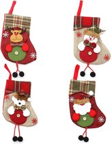 Bottes de Pop pour poupée créative – Sac cadeau – Cintre pour sapin de Noël – Idéal pour les Décorations de Noël et les vacances – Set de 4 Chaussettes de Noël