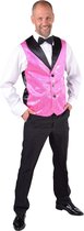 Magic By Freddy's - Feesten & Gelegenheden Kostuum - Roze Show Vest Pailletten Man - Roze - XL / XXL - Carnavalskleding - Verkleedkleding