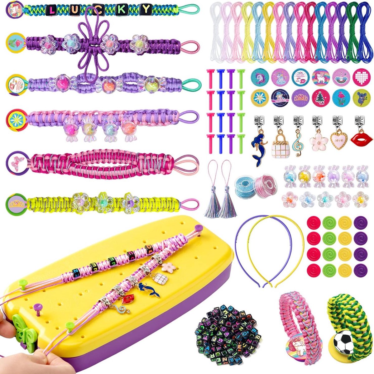 Filles Diy Bracelet Fabrication Kit Poignet Corde Artisanat Bracelets Maker  Jouets Set Cadeaux Enfants Filles