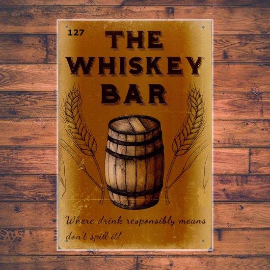 Wandbordje The Whiskey Bar
