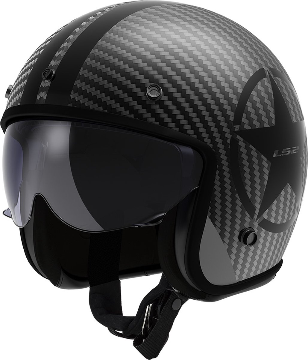LS2 Helm Bob II Star OF601 zwart maat M