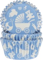 House of Marie Cupcake Vormpjes baby wit/blauw pk/50