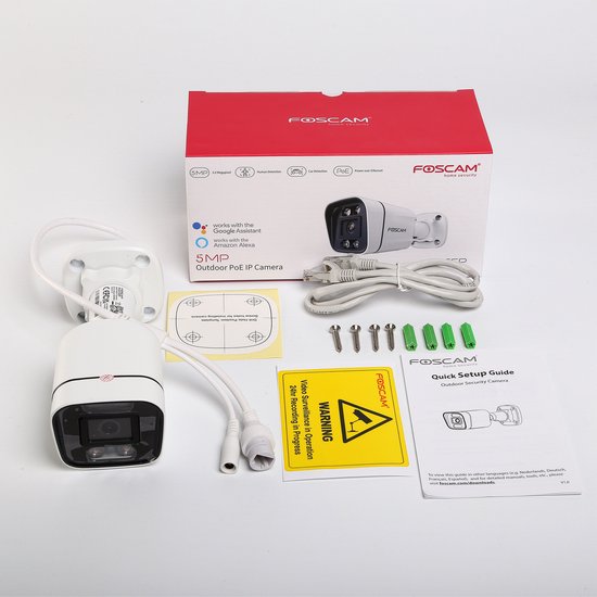 Foscam V5EP-W 5MP PoE IP beveiligingscamera met persoons- en voertuigdetectie - Wit van Foscam — afbeelding 2
