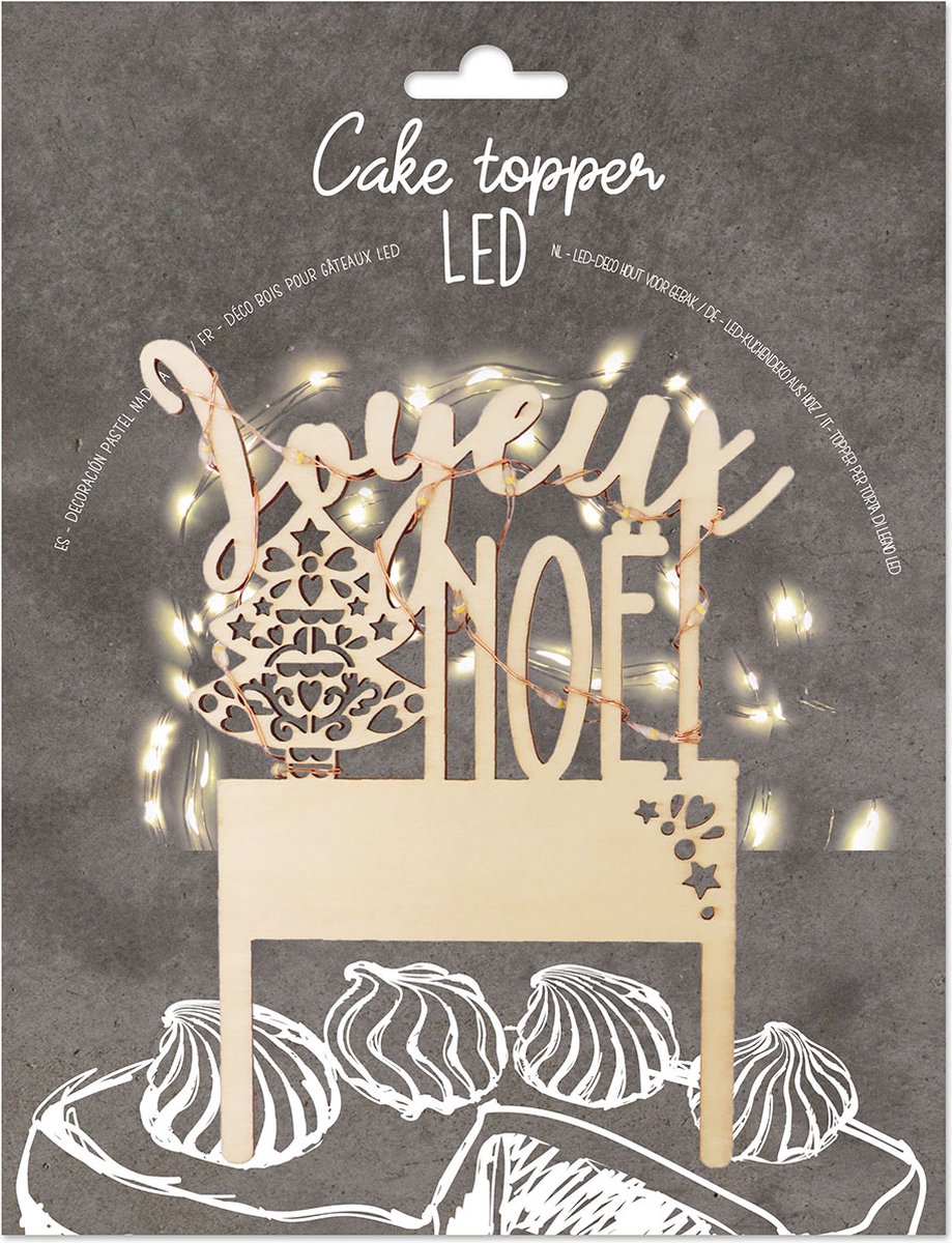 ScrapCooking Cake Topper LED Merry Christmas