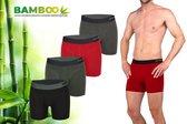 Bamboo - Boxershort Heren - Bamboe - 4 Stuks - Assorted - XXL - Ondergoed Heren - Heren Ondergoed - Boxer - Bamboe Boxershorts Voor Mannen