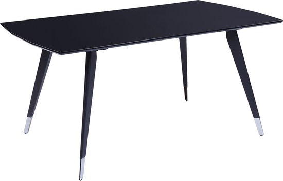 MOSSLE - Rechthoekige eettafel - Zwart - 160 x 90 cm - MDF