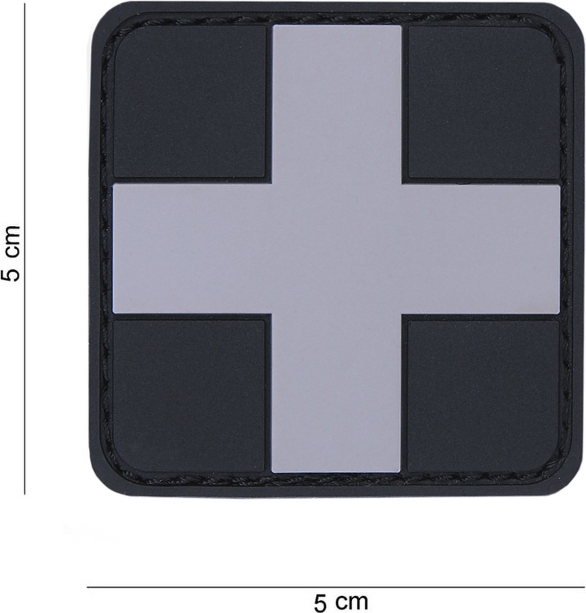 Embleem 3D PVC Cross grijs