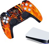 Gadgetpoint | Gaming Controller(s) Stickers | Bescherming Skin | Grip Case | Accessoires geschikt voor Playstation 5 - PS5 | Vuur