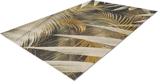 Lalee Summer - Vloerkleed - Outdoor indoor- Buitengebruik - Flatwave - tuin -sunset kleed - blad Tapijt - rotsen Karpet - 160x230 cm- groen beige