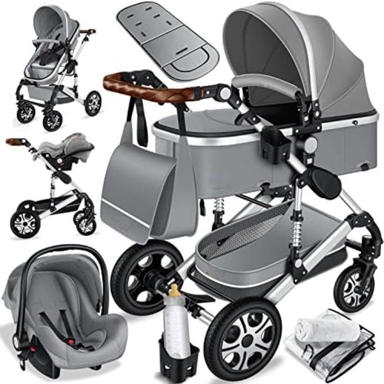 Beberoad Love RX 3-in-1-Babywagen – Mit Moseskorb, Verstellbarem Sitz, Zusammenklappbar | Inkl. Organizer, Regen- & Sonnenschutz