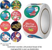 Rol met 500 Kerst stickers - 2.5 cm diameter - Merry Christmas - Kerstman - Kerstavond - Cadeautjes - Rendier - Christmas Eve - Santa Claus - Kado's - Decoratie - Versiering
