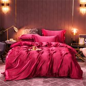 Luowei beddengoed met rozen 135x200cm, 4-delig, turkoois bloemmotief, bedovertrek, romantische florale microvezel dekbedovertrek met ritssluiting en 2 kussensloop van 80 x 80 cm